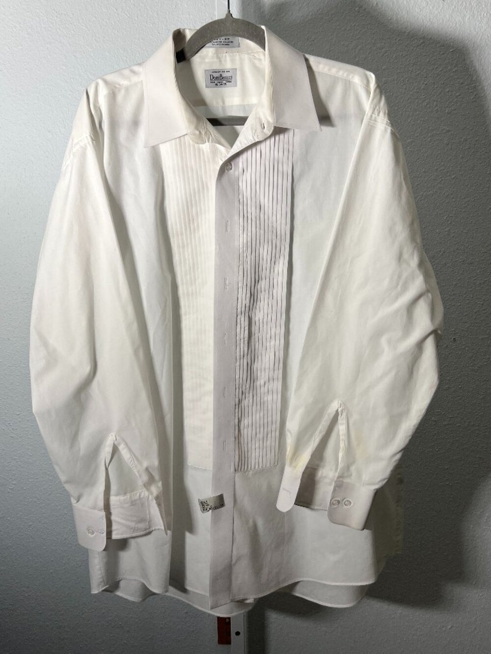 Doni Barassi White Italian Formal Tuxedo Shirt Long-Sleeve Button-Up SZ XL